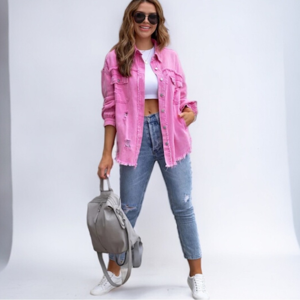 Distressed Denim Jacket - Picture 4 of 7